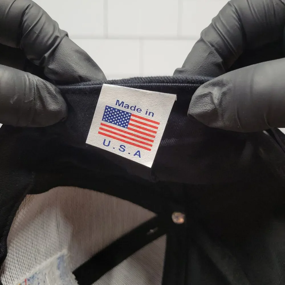 Made USA Wisconsin Stamp Snapback Hat Postmark America USPS Black Cap